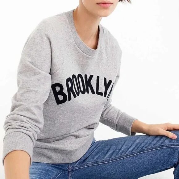 J.Crew Womens Brooklyn Crewneck Sweatshirt size L - Picture 2 of 5